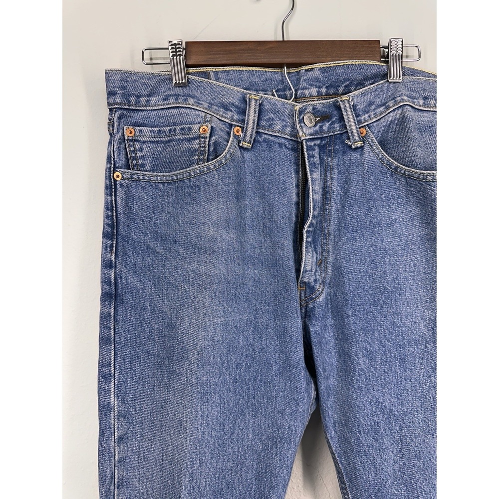 Levi's 505 Jeans Mens 36x29 Blue Denim Cotton Non Stretch Regular Fit Straight - Picture 2 of 12